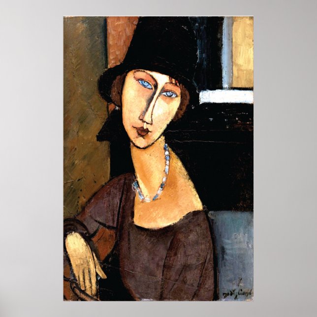 Pôster Retrato Jeanne Hébuterne Au Chapeau (Frente)