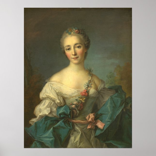 Poster Retrato Jovem Mulher - Jean-Marc Nattier Fine Art (Frente)