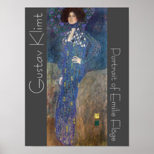 Poster Retrato Klimt Restaurado da Pintura de Emilie Flö