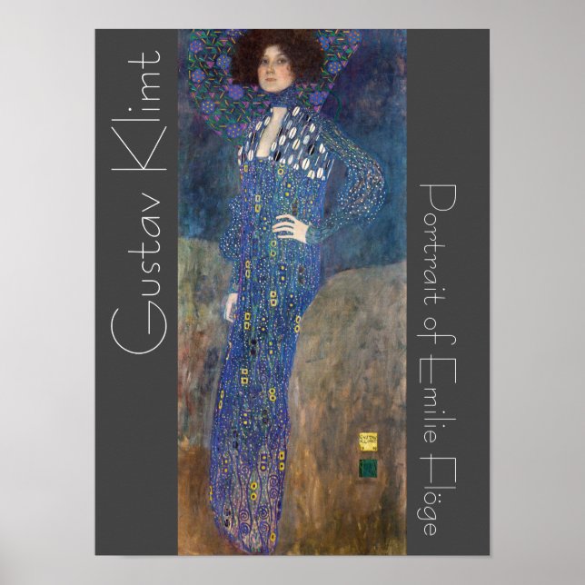 Poster Retrato Klimt restaurado da pintura de Emilie Flög (Frente)