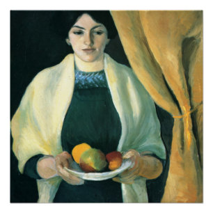 Pôster Retrato Macke Vintage August Com Maçãs
