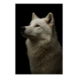Pôster Retrato Majestoso de Lobo Força & Confiança Real