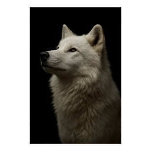Pôster Retrato Majestoso de Lobo Força & Confiança Real