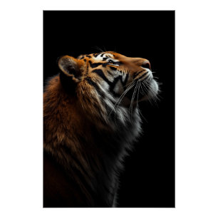 Pôster Retrato Majestoso do Tigre, Força e Confiança Real