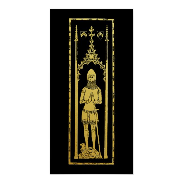 Pôster Retrato medieval inglês 1355 John, Lord Cobham (Frente)