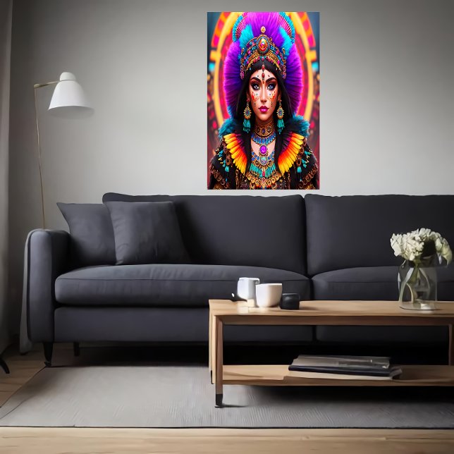 Poster Retrato: Mictēcacihuātl a Deusa Asteca | Arte AI (Criador carregado)