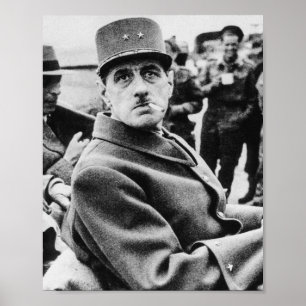 Poster Retrato Militar Charles De Gaulle