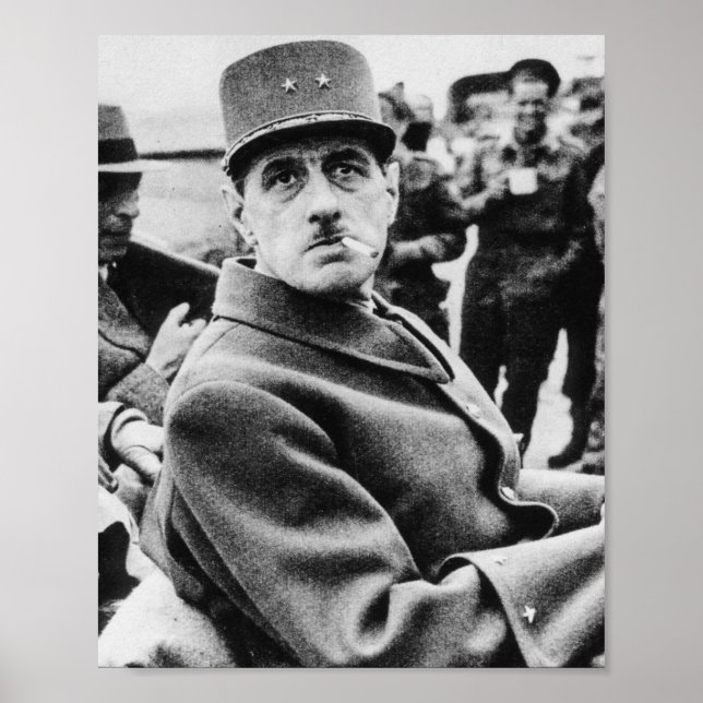 Poster Retrato Militar Charles De Gaulle (Frente)