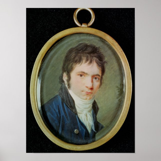 Pôster Retrato Miniatura de Ludwig Van Beethoven , 1802 (Frente)