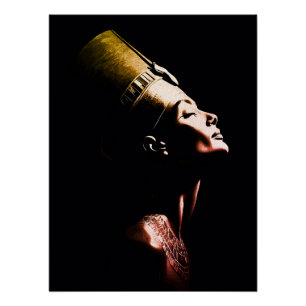 Pôster Retrato Minimalista da Rainha Egípcia Nefertiti