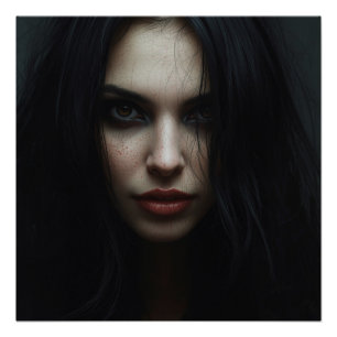 Pôster Retrato Misterioso De Cabelo Escuro