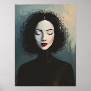 Poster Retrato Moderno de Senhora Sem Rosto Elegante