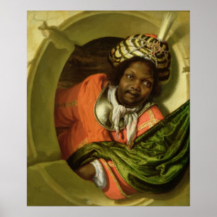 Poster Retrato Moor que guardara uma bandeira em uma