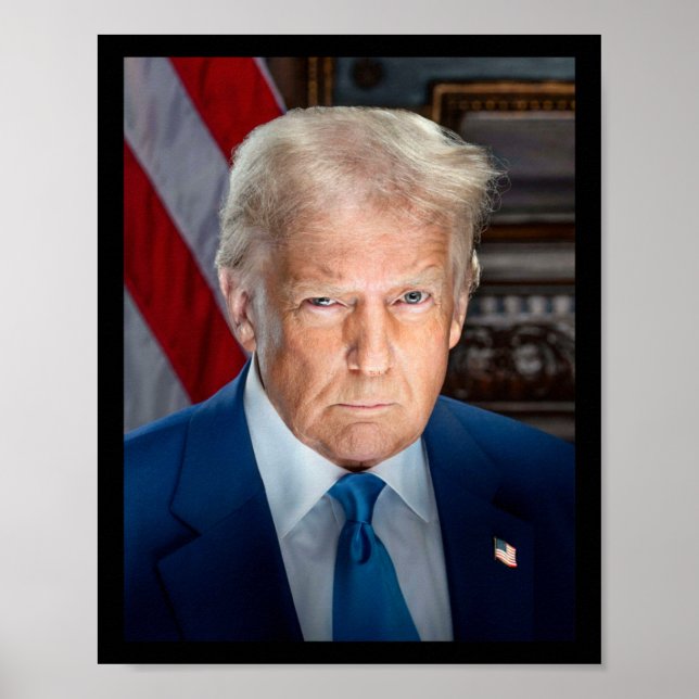Poster Retrato Oficial da Casa Branca Donald J Trump 2025 (Frente)