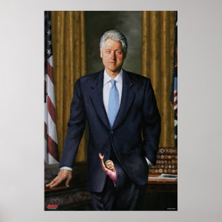 Poster Retrato Oficial de Bill Clinton da Revista MAD