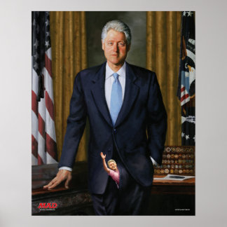Pôster Retrato Oficial de Bill Clinton da Revista MAD