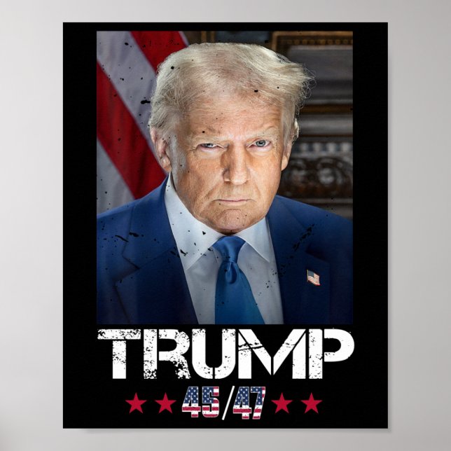 Poster Retrato Oficial Do Trump 4547 Dia De Inauguração (Frente)