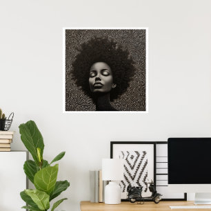 Poster Retrato orgulhoso da mulher negra e branca