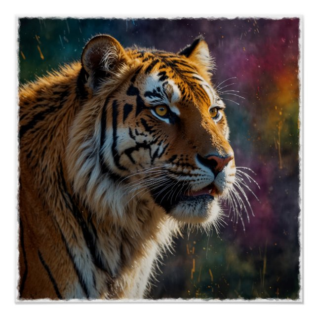 Pôster Retrato Painterly Noble Tiger (Frente)
