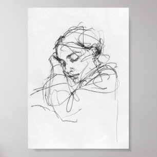 Poster Retrato para Mulher Elegante - Premium