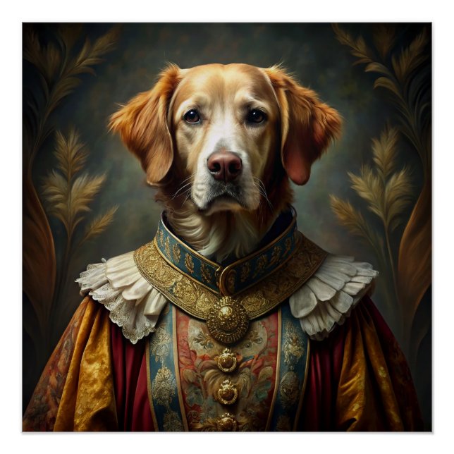 Pôster Retrato Personalizado de Cachorro: Seu Cachorro co (Frente)