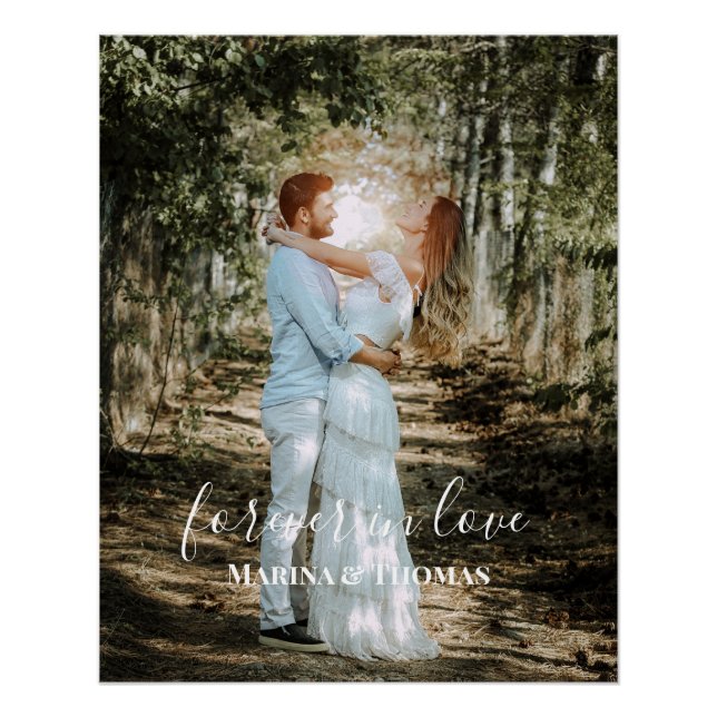 Pôster Retrato personalizado de caligrafia moderna (Frente)