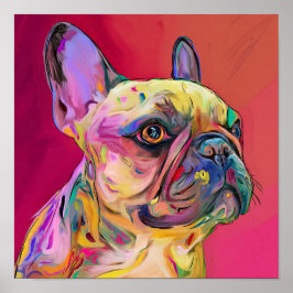 Poster Retrato Pop Art Vibrante de Pastor Alemão Neon