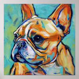 Poster Retrato Pop Art Vibrante Expressionista de Frenchi