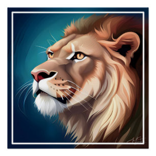 Pôster Retrato Posicionado Lion-Side-56557