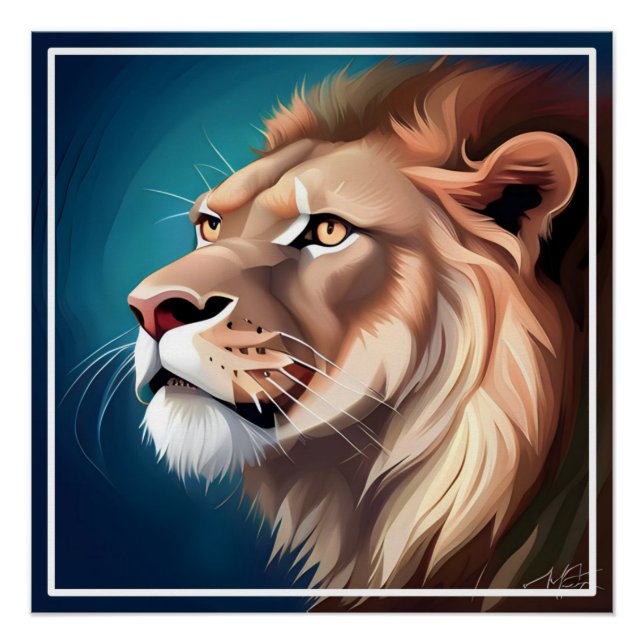 Pôster Retrato Posicionado Lion-Side-56557 (Frente)