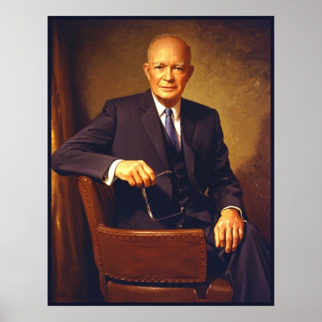Pôster Retrato Presidencial de Dwight D. Eisenhower (Frente)