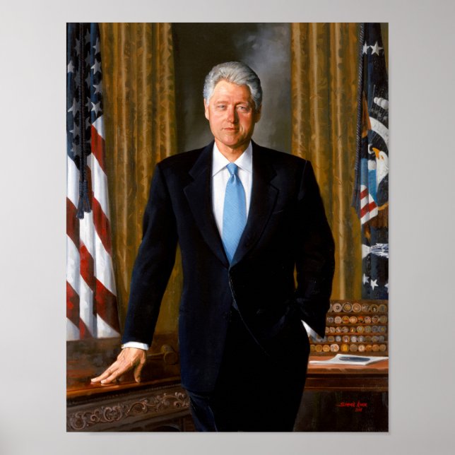 Pôster Retrato Presidencial Oficial Bill Clinton (Frente)