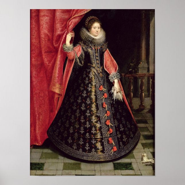 Poster Retrato presumivelmente Henrietta Maria de (Frente)