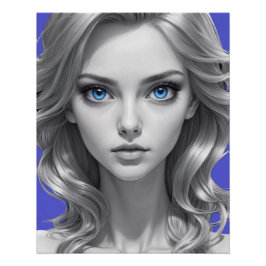 Pôster Retrato preto e branco elegante