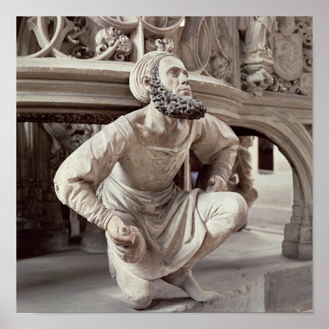 Poster Retrato próprio de Adam Krafft, escultura de pedra (Frente)