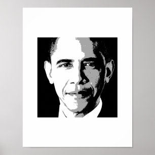PÔSTER RETRATO QUADRADO DE BARACK OBAMA - .PNG