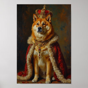 Poster Retrato Real de Akita – Japonês Regal