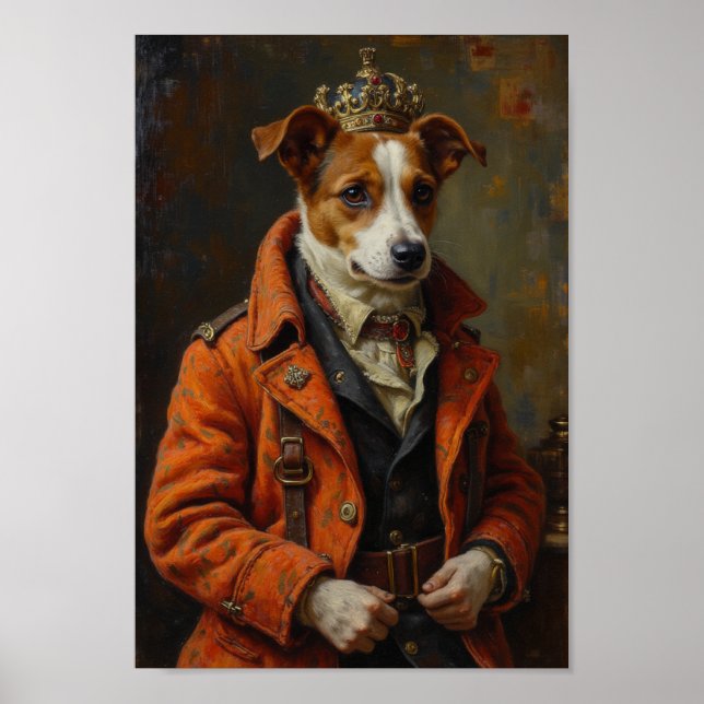 Poster Retrato Real de Jack Russell Terrier (Frente)