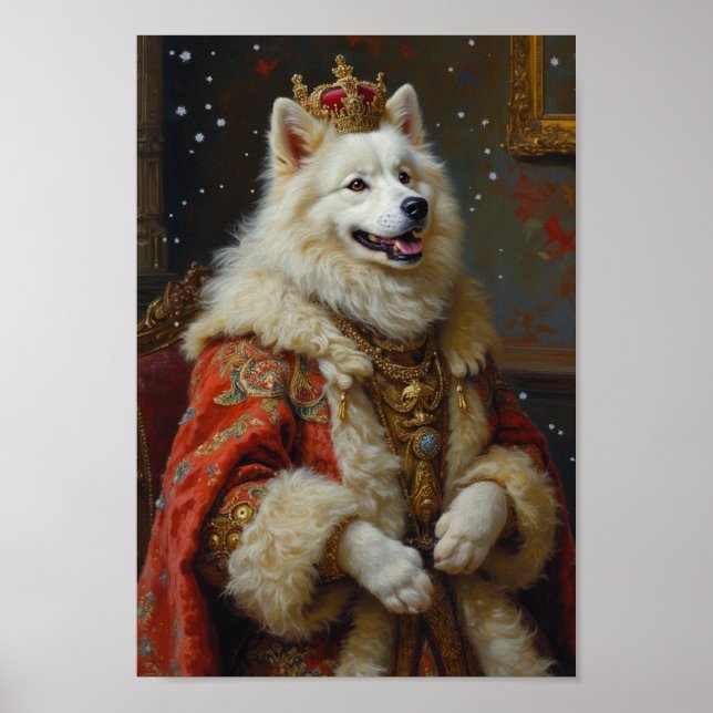 Poster Retrato Real de Samoyed (Frente)