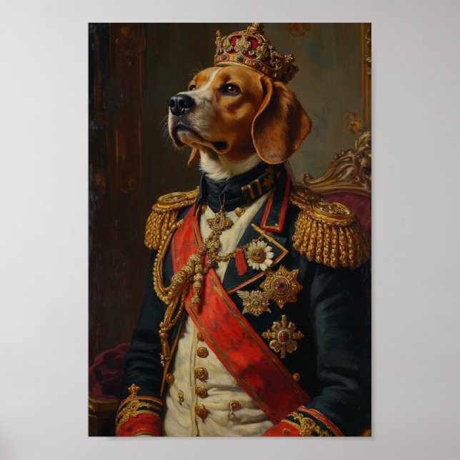 Poster Retrato Real do Beagle (Frente)