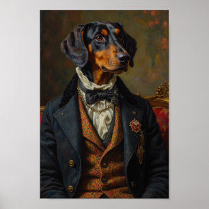 Poster Retrato Real do Bluetick Coonhound