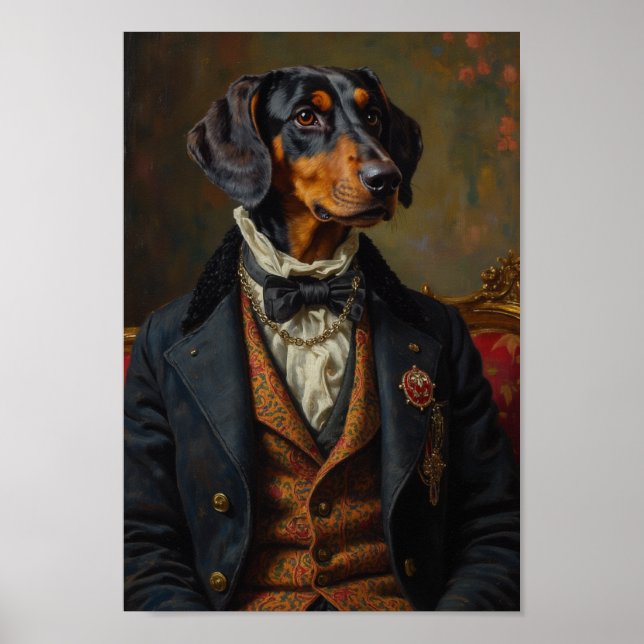 Poster Retrato Real do Bluetick Coonhound (Frente)
