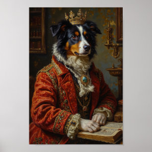 Poster Retrato Real do Border Collie