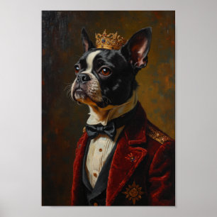 Poster Retrato Real do Boston Terrier