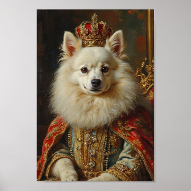 Poster Retrato Real do Cão Esquimó Americano (Frente)