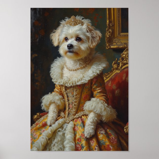 Poster Retrato Real do Coton de Tulear (Frente)