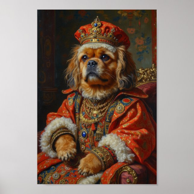 Poster Retrato Real do Lhasa Apso (Frente)