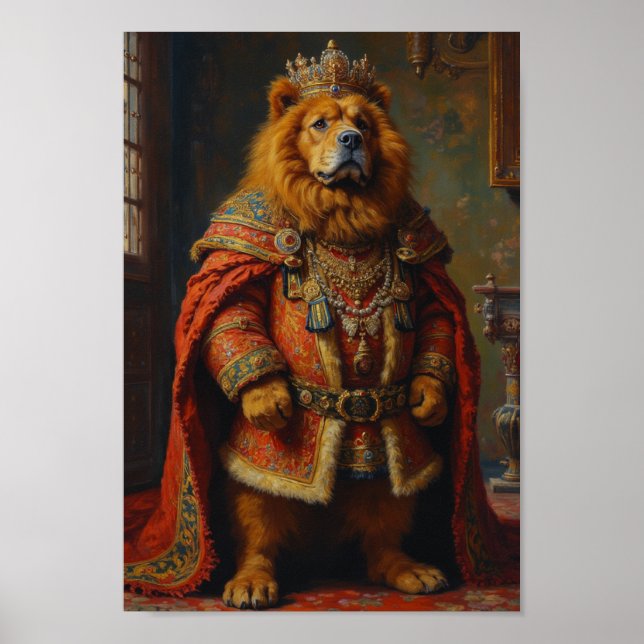 Poster Retrato Real do Mastim Tibetano (Frente)