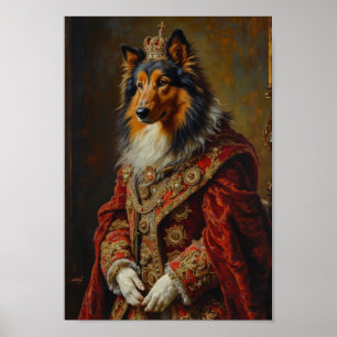 Poster Retrato Real do Rough Collie