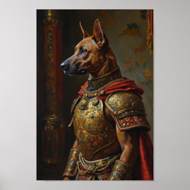 Poster Retrato Real do Thai Ridgeback (Frente)